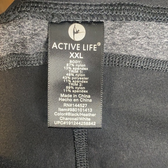 New Active life black and white leggings size xxl women’s - Picture 2 of 10